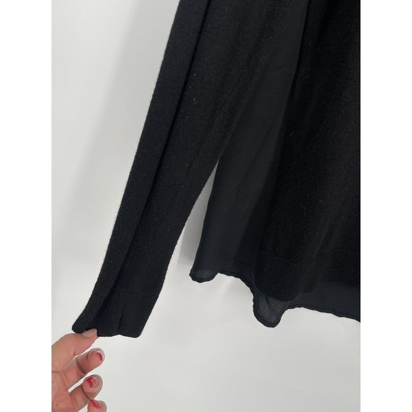 Guess Black Long Sleeve Chiffon Top Size‎ L - Picture 3 of 6